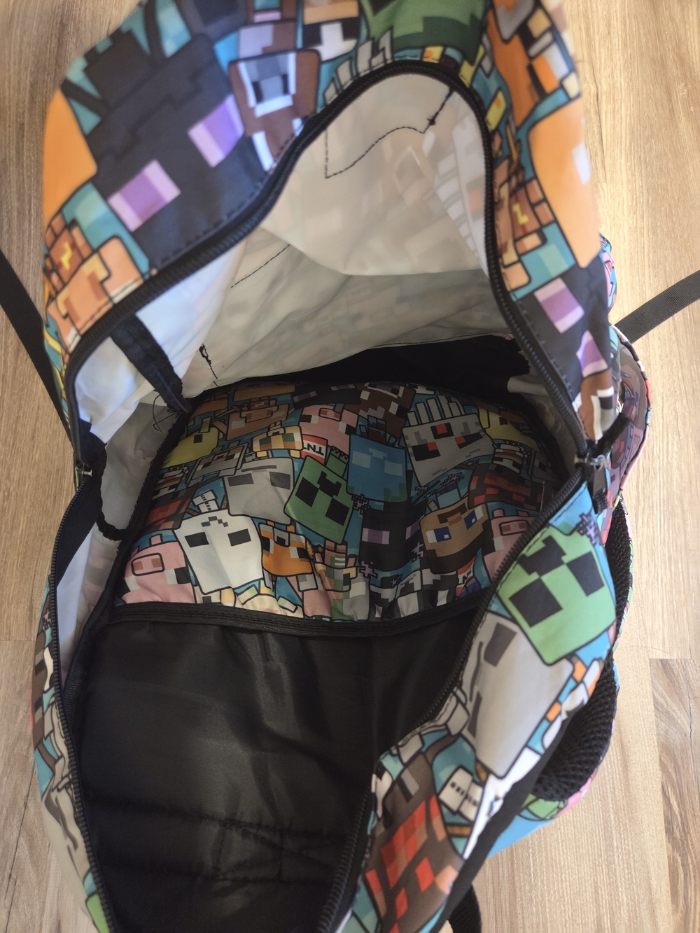 Minecraft Multicolor Pixel Characters Backpack - Picture 2 of 3